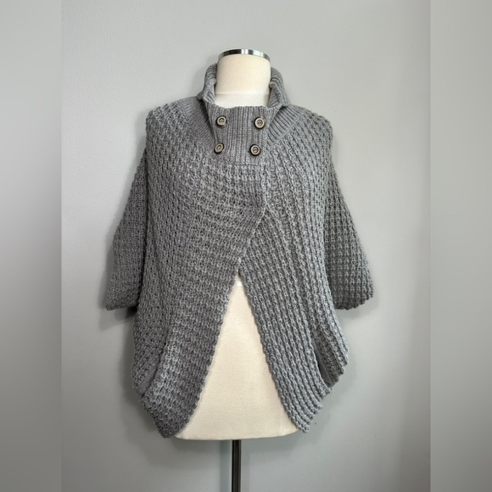 Newport News Chunky Knit High-Collar Sweater – XS/S – Gray or Cream